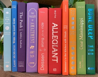 Rainbow Book Decor: Colorful Book Stack for Home Styling