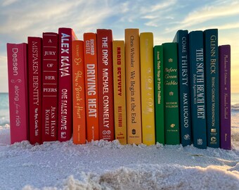 Stack Of 6 Colorful Decorative Books - For Shelf Styling, Home Decor, & Props