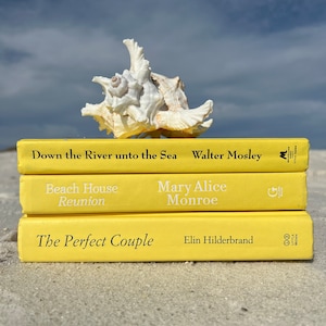 Decorative Yellow Book shelf decor bundle of Yellow, Marigold, Pale Orange and Pale Yellow  Neutral Books Stack books by color