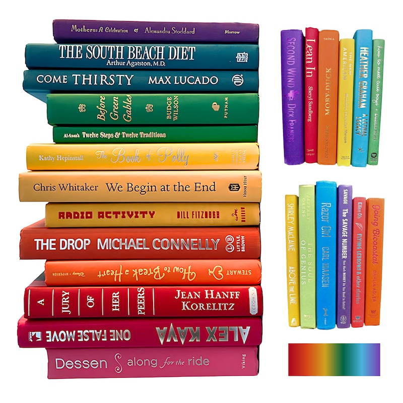 Colorful Books - Etsy