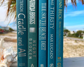 Teal Decorative Hardcover Books: Coastal Home Staging