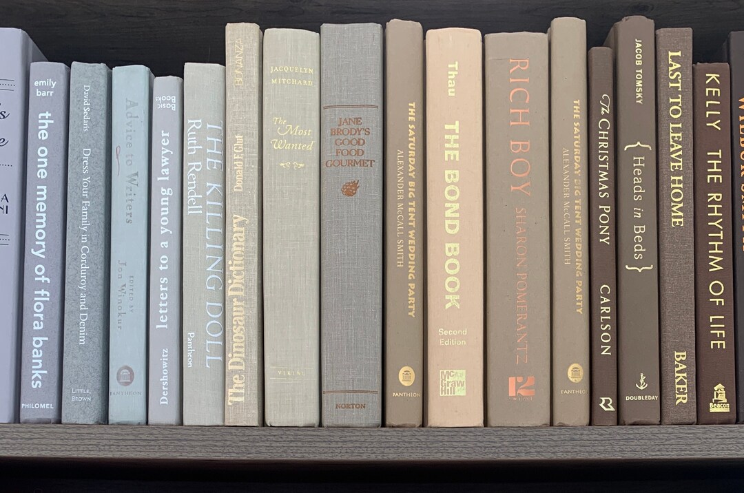Custom Decorative Books Stacks Individual Real Hardcover Books by Color