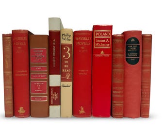 Vintage Decorative Book Set, Rustic Home Decor, Wedding Display