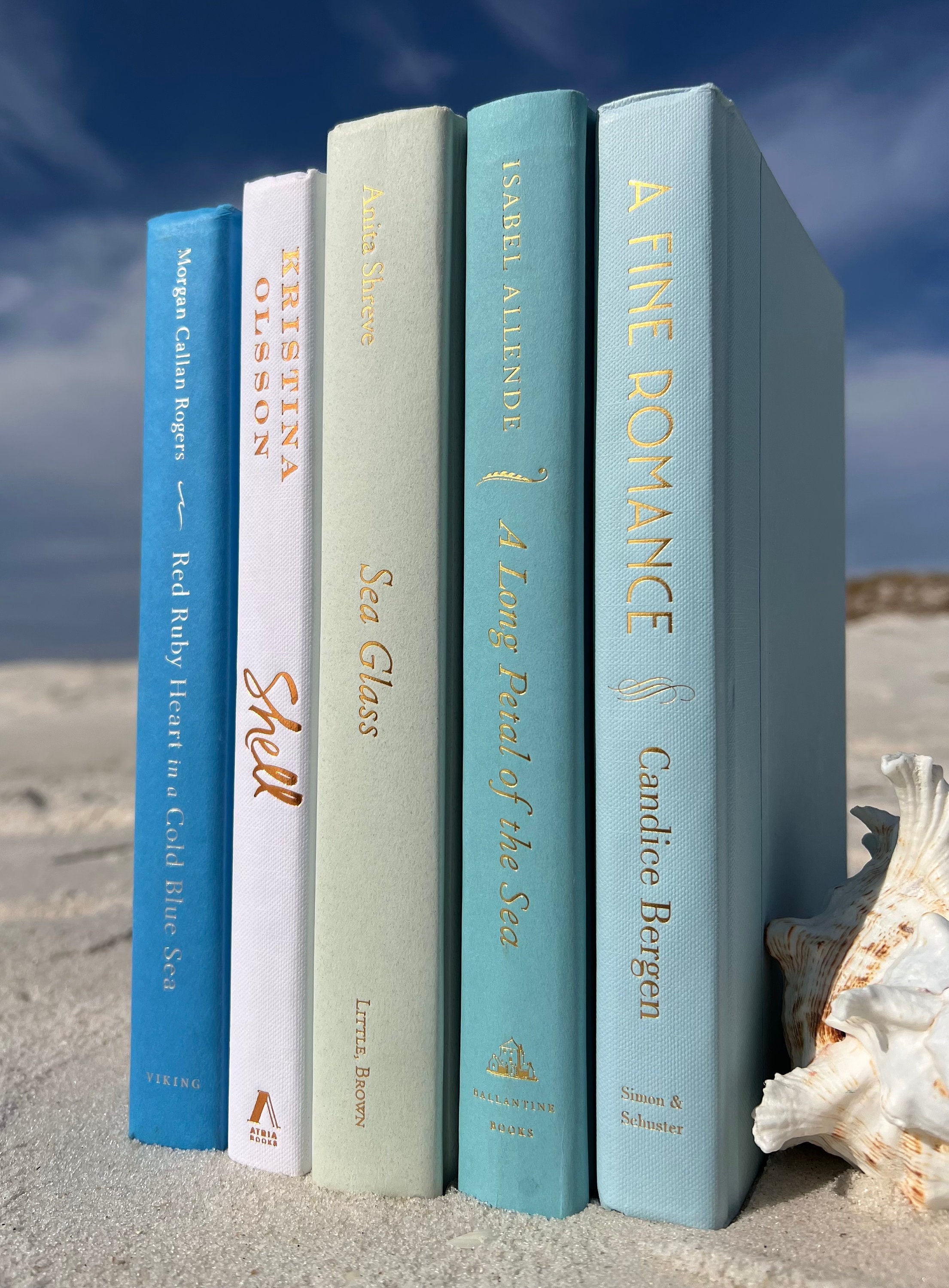 Decorative Book Bundle: Neutral Coastal Decor, Real Hardcover