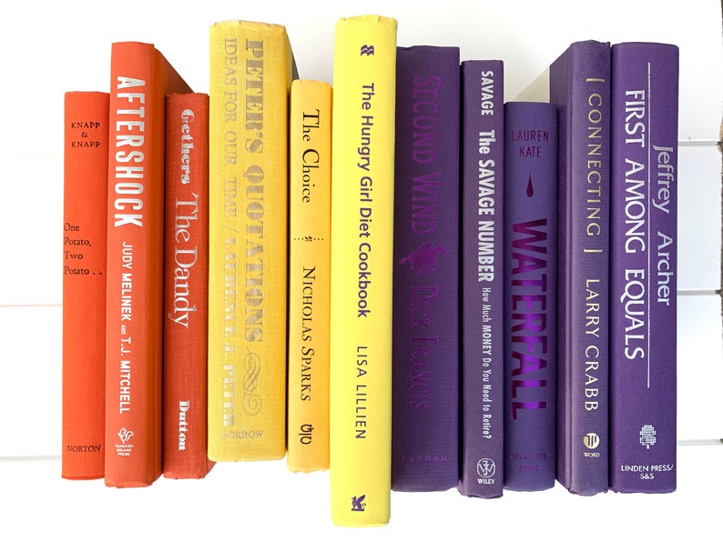 CUSTOM Decorative Book Stack by Color Book Bundle by the Etsy