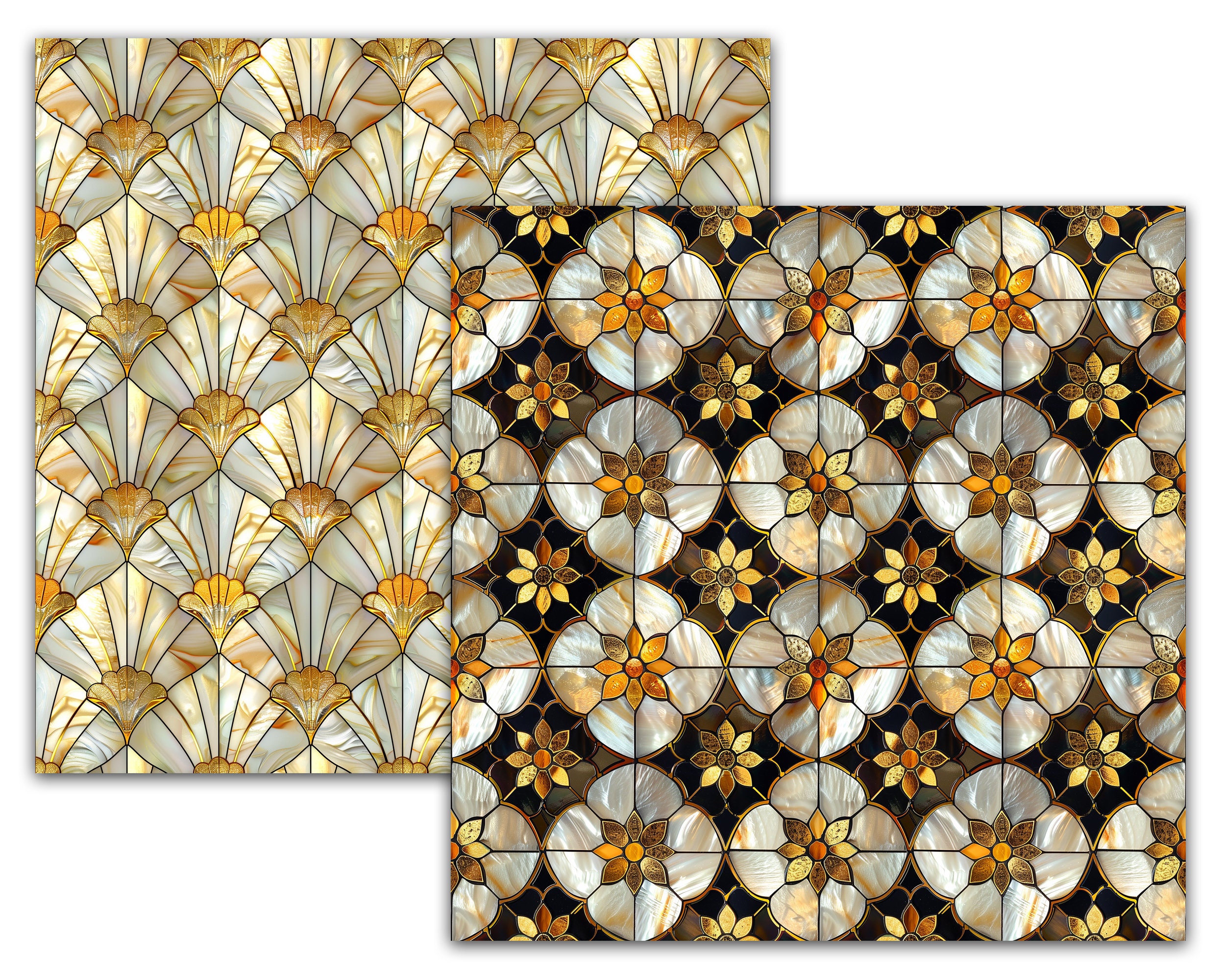 Window Texture Pearl Pearl and Gold Stained Glass Seamless Textures, Commercial Use - Etsy