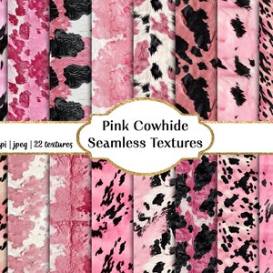 Texture in pelle di mucca rosa, modelli senza cuciture stampabili, uso commerciale