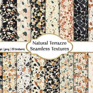 Textures sans couture de terrazzo naturel, usage commercial