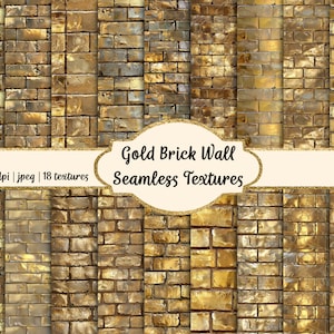 Gold Brick Wall nahtlose Texturen, kommerzielle Nutzung