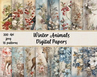 Winter Scenery Printable Decoupage Paper