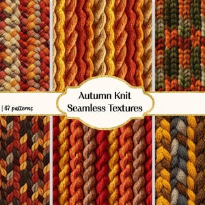 Autumn Knitting Textures, Printable Backgrounds, Sweater Seamless Textures, Commercial use, Instant Download