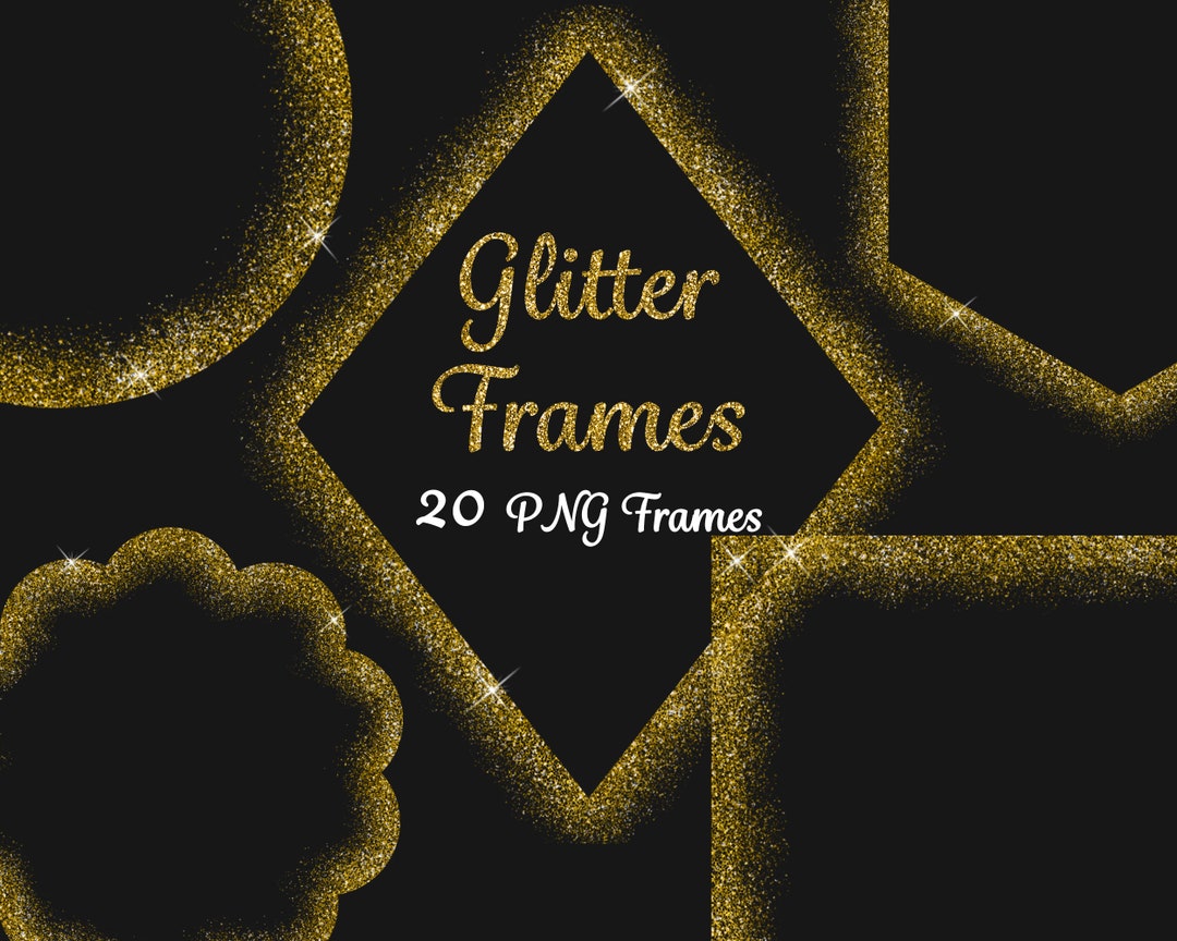 Gold Glitter Frames Clip Art - Etsy