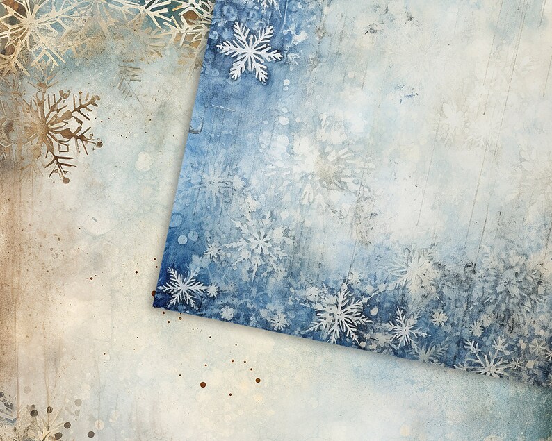 Snowflakes Junk Journal Pages, Printable Scrapbook Paper, Instant ...