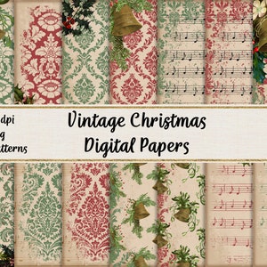 Vintage Christmas Digital Papers