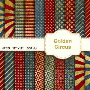 Golden Circus Digital Papers