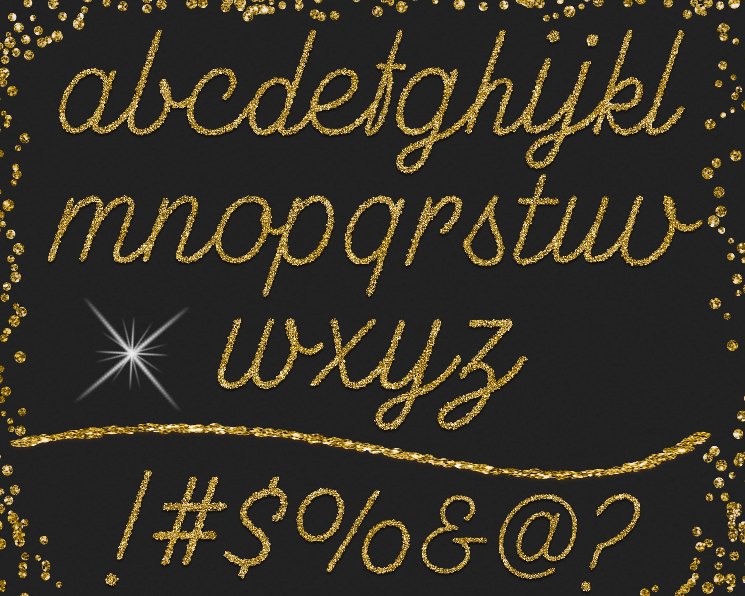 Gold Glitter Alphabet Clip Art - Etsy