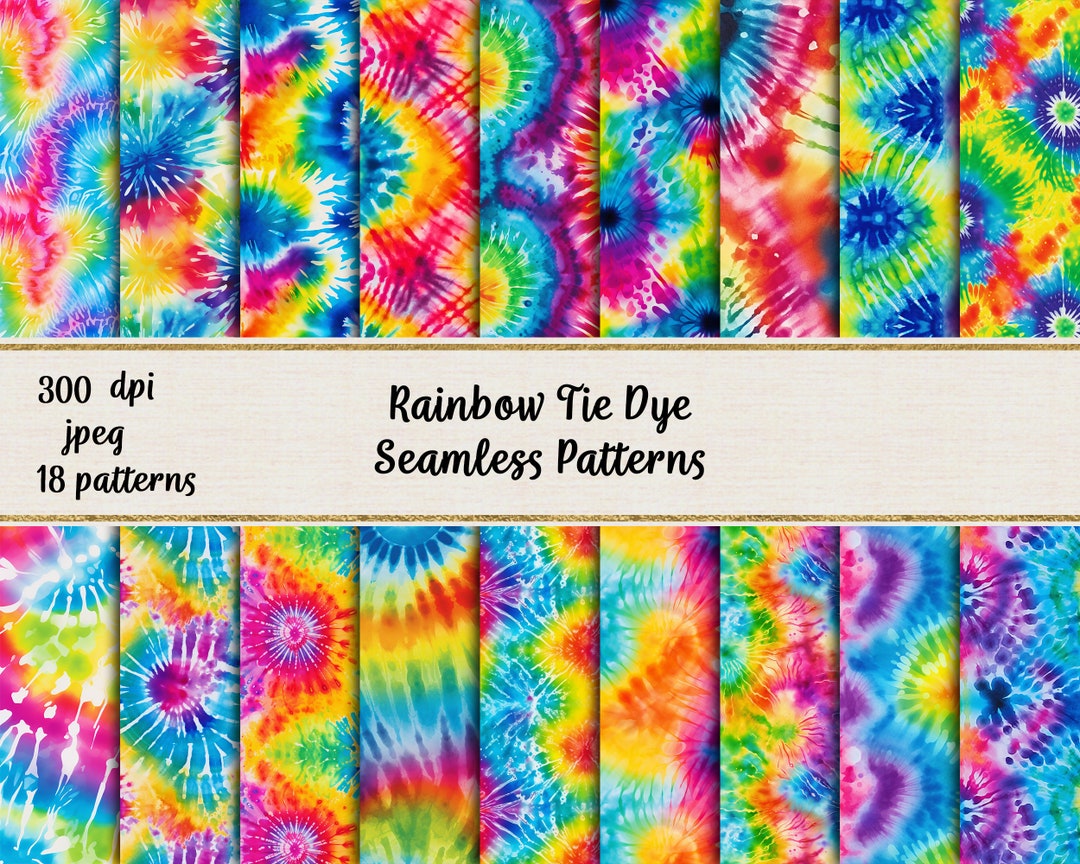 Rainbow Tie Dye Seamless Patterns Etsy 