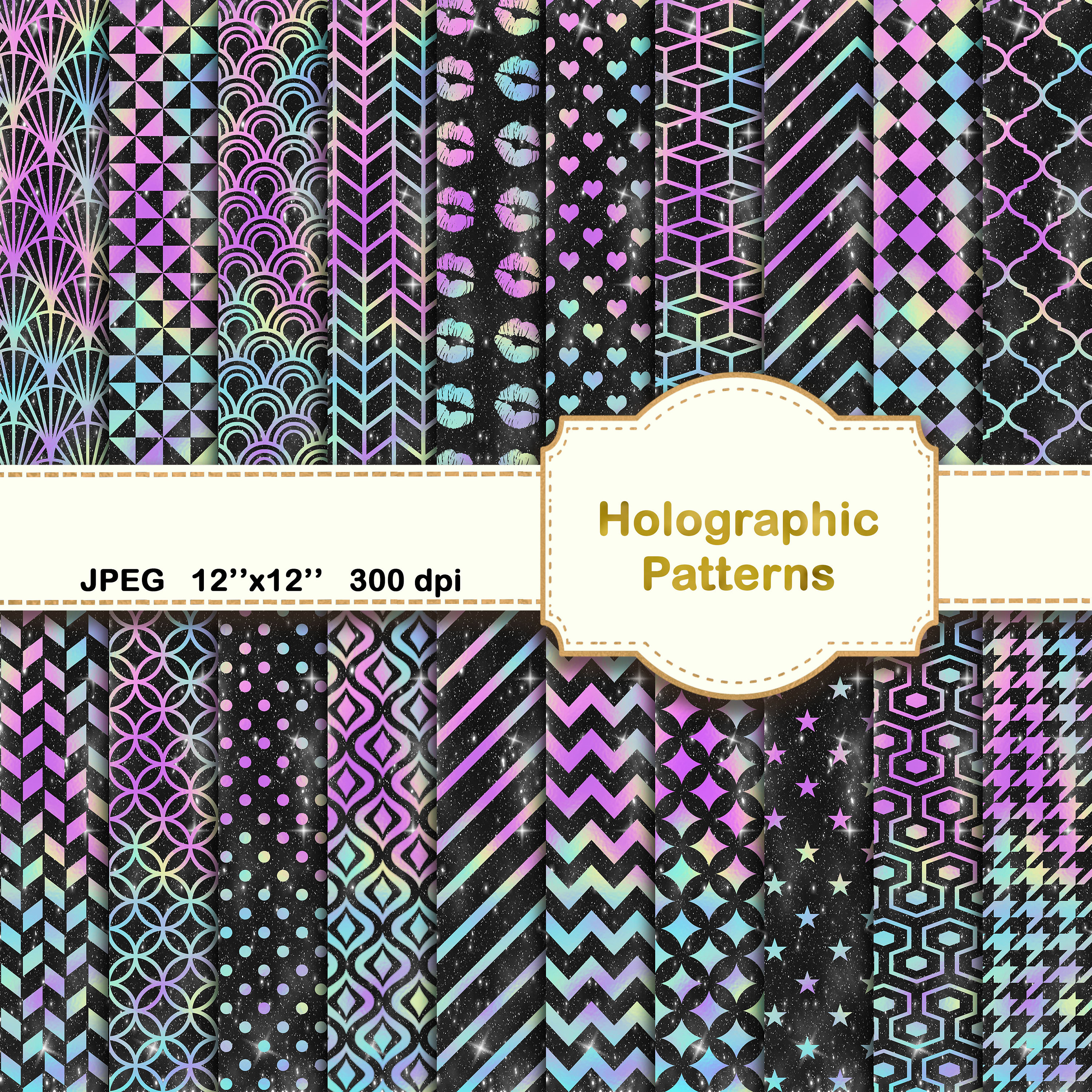 ETC Papers Holographic Film Cardstock 12X12 2/Pkg-Rainbow