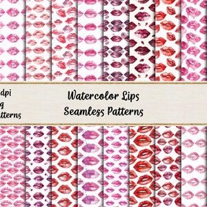 Aquarell Lippen Musterdesigns