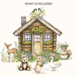 Wiosenna Chatka, Akwarelowy Clipart | Kwiatowe Wiosenne Elementy PNG zdjęcie 8