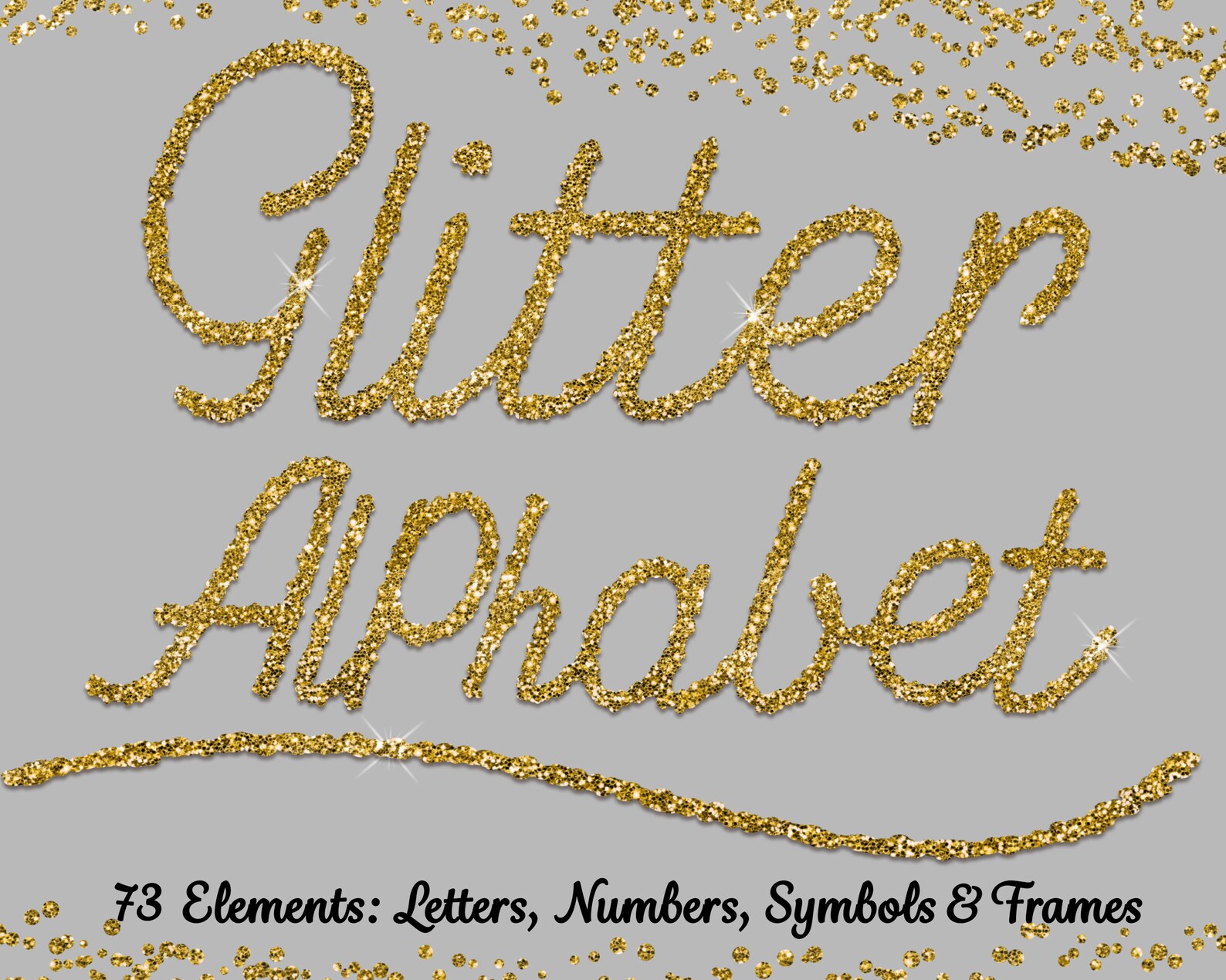 Gold Glitter Alphabet Clip Art | Etsy