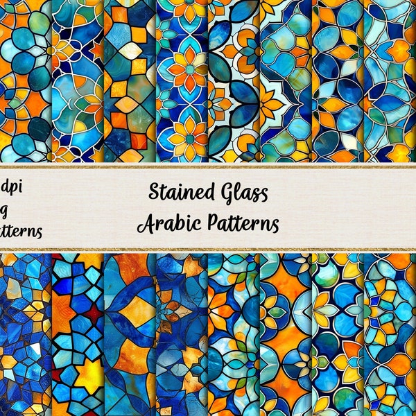 Stained Glass Seamless Arabic Patterns