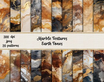 Papeles digitales de mármol en tonos tierra
