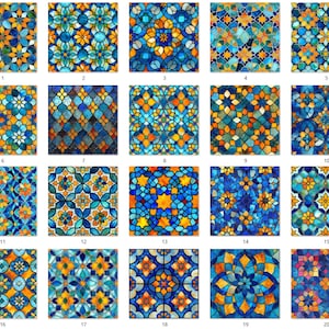Stained Glass Seamless Arabic Patterns image 3