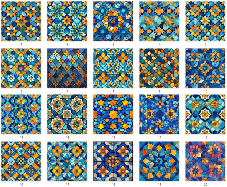 Stained Glass Seamless Arabic Patterns image 3