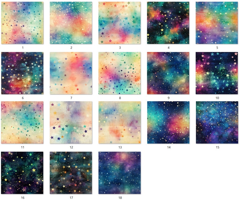 Iridescent Starry Sky Seamless Patterns - Etsy