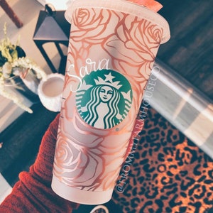 Rose gold Starbucks cup | Roses | Custom Tumbler | Rose gold| personalized gift | Starbucks custom cup |  Mother’s Day gift | gift for mom