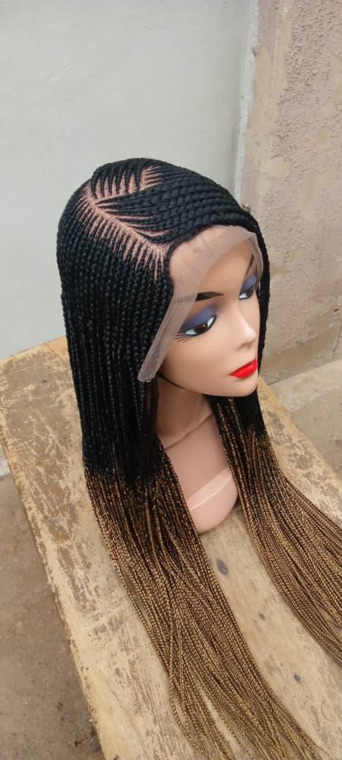 Braided wig Nigerian Woman Braided wigs for Black woman Etsy