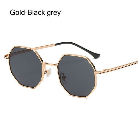Oversized Exaggerated Vintage Retro Style SUN GLASSES Huge Gold Frame Pink  Lens