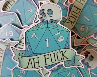 D20 Critical failure Success Dice Sticker Set