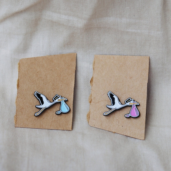 Labor and Delivery Stork Enamel Pins