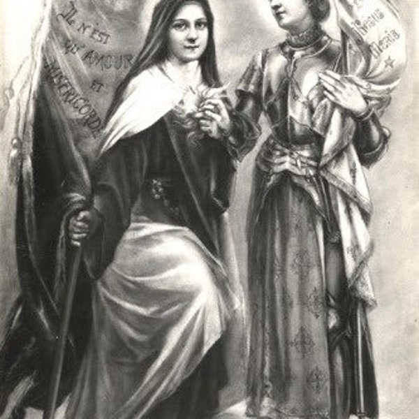 St. Therese and St. Joan Holy Card