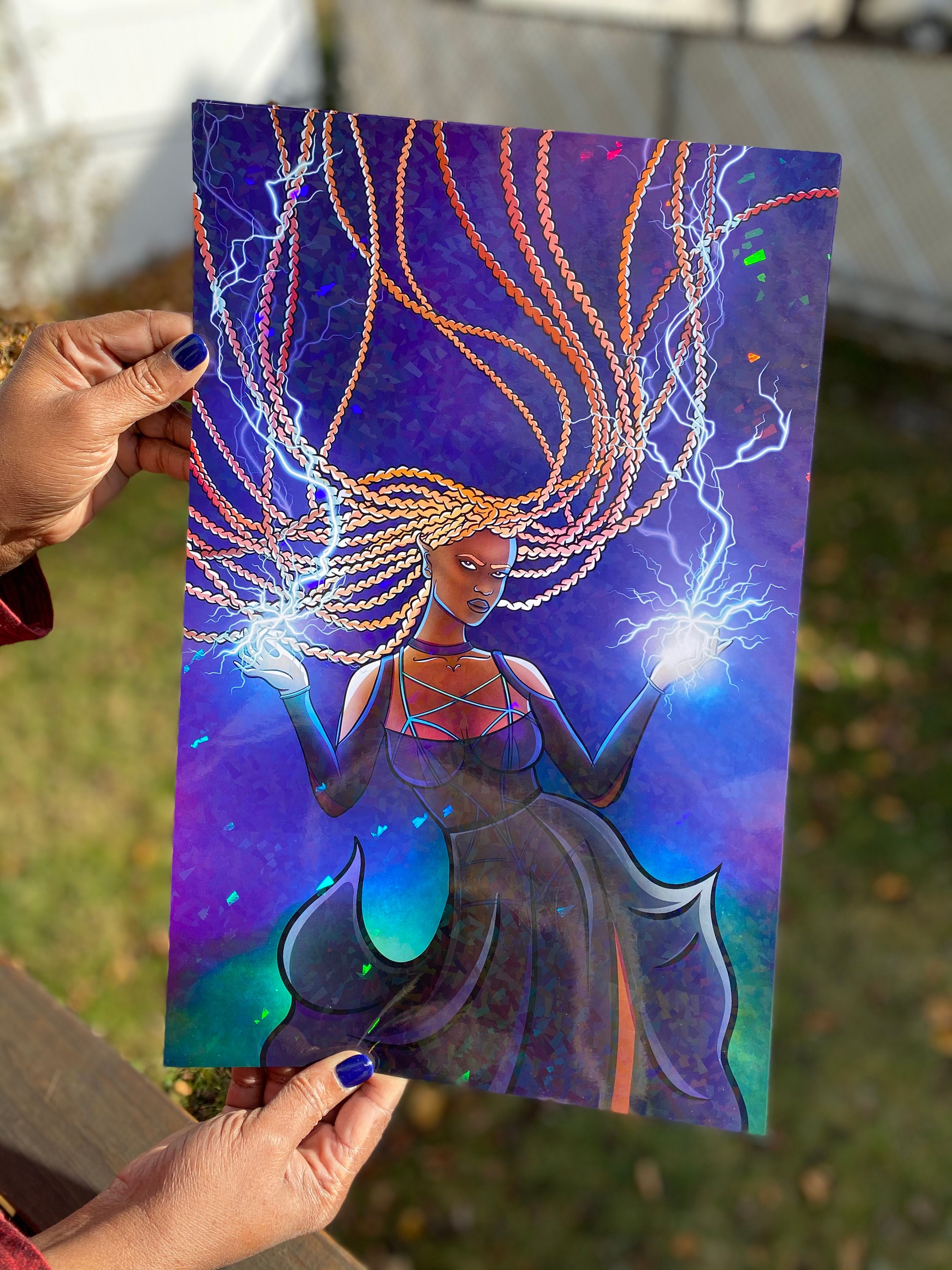 Holographic Poster Grounded In The Electric Arts Etsy