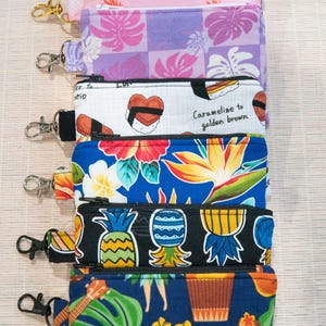 Hawaiian Coin Pouches, tropical zipper pouches, Christmas gifts from Hawaii, stocking stuffers