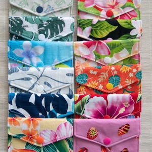 Bolsa de regalo tropical, billetera pequeña, bolsa con estampado hawaiano, cierre a presión, regalos de Navidad, graduación, cumpleaños
