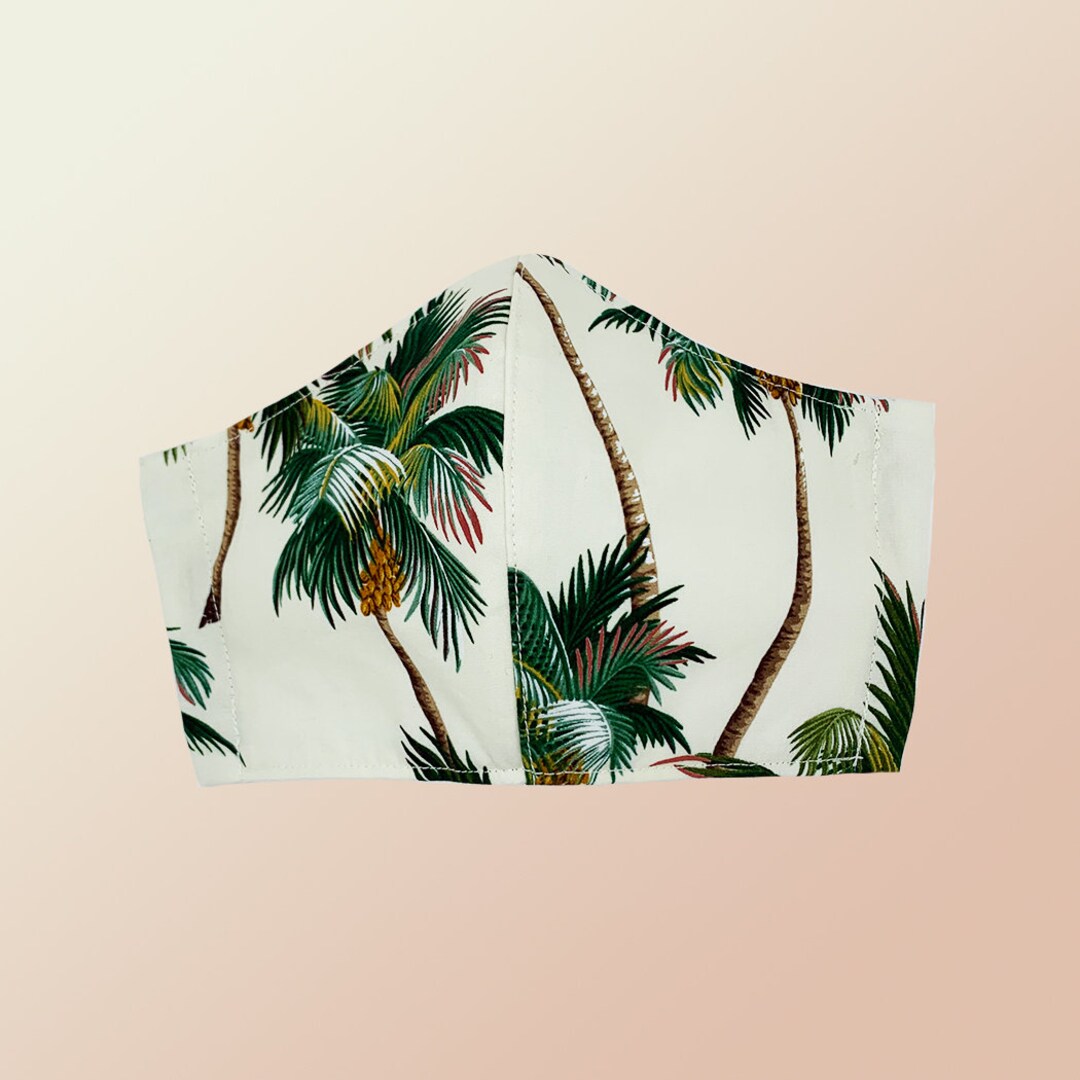 Palm Tree Face Mask Cotton Adjustable Elastic Ear Loop Nose Etsy