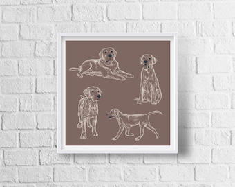 Labrador Print | Lab | Dog Art | Wall Art | Illustration | Home Decor