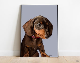 Personalised Pet Portrait / Pet Drawing / Animal Art / Illustration / Digital Print / Wall Art / Home Decor