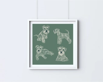 Schnauzer Print | Dog Art | Wall Art | Illustration | Home Decor