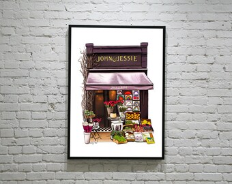 John & Jessie Florist / Thank You NHS Rainbows / Illustration / Digital Print / Wall Art / Home Decor