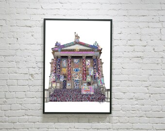 Tate Britain Print / Diwali / Wall Art / Illustration / Digital Print / Home Decor