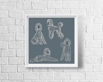 Poodle Print | Dog Art | Wall Art | Illustration | Home Decor