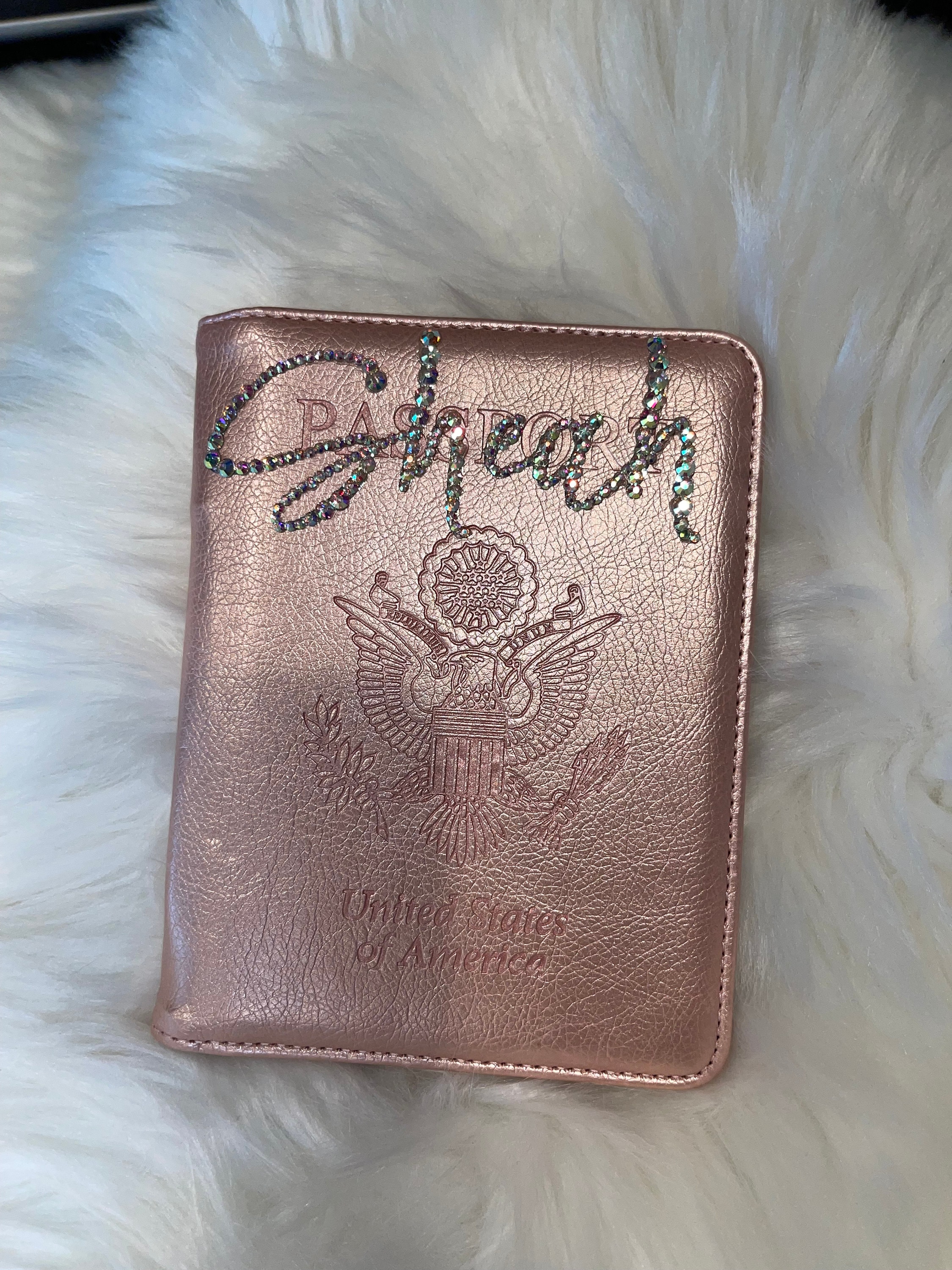 The Bling Stores Personalized Custom Couple Passport Cover Genuine PU Leather Passport Cover Combo/Couple Combo Set of Passport Cover/Name Crafted