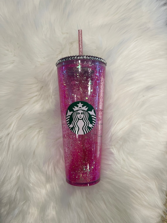 Starbucks Snow Globe Tumbler Starbucks Cup Pink Starbucks Cup Pink Tumbler  Glitter Tumbler Rhinestone Tumbler Personalized Gifts -  in 2023