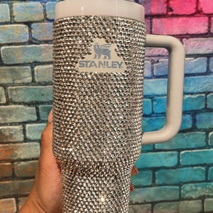 Bling Stanley Tumbler Pool Baby Blue Light Blue Premium Rhinestones 40 Oz  Cup With Handle HTF Cup Free Shipping Tik Tok Cup -  Hong Kong