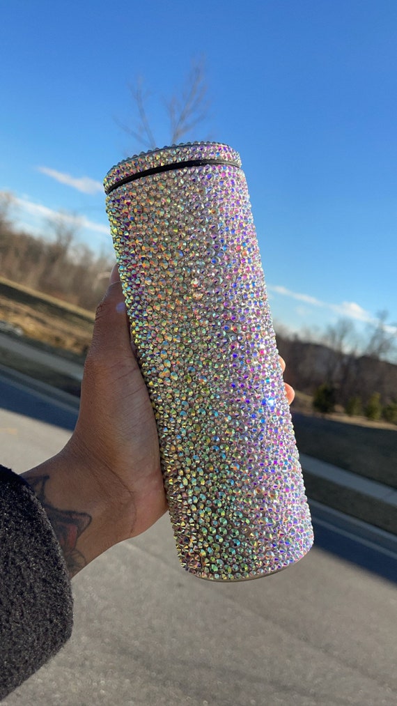 Custom Promotional 40oz Shiny Rhinestone Tumbler with Handle from Factory